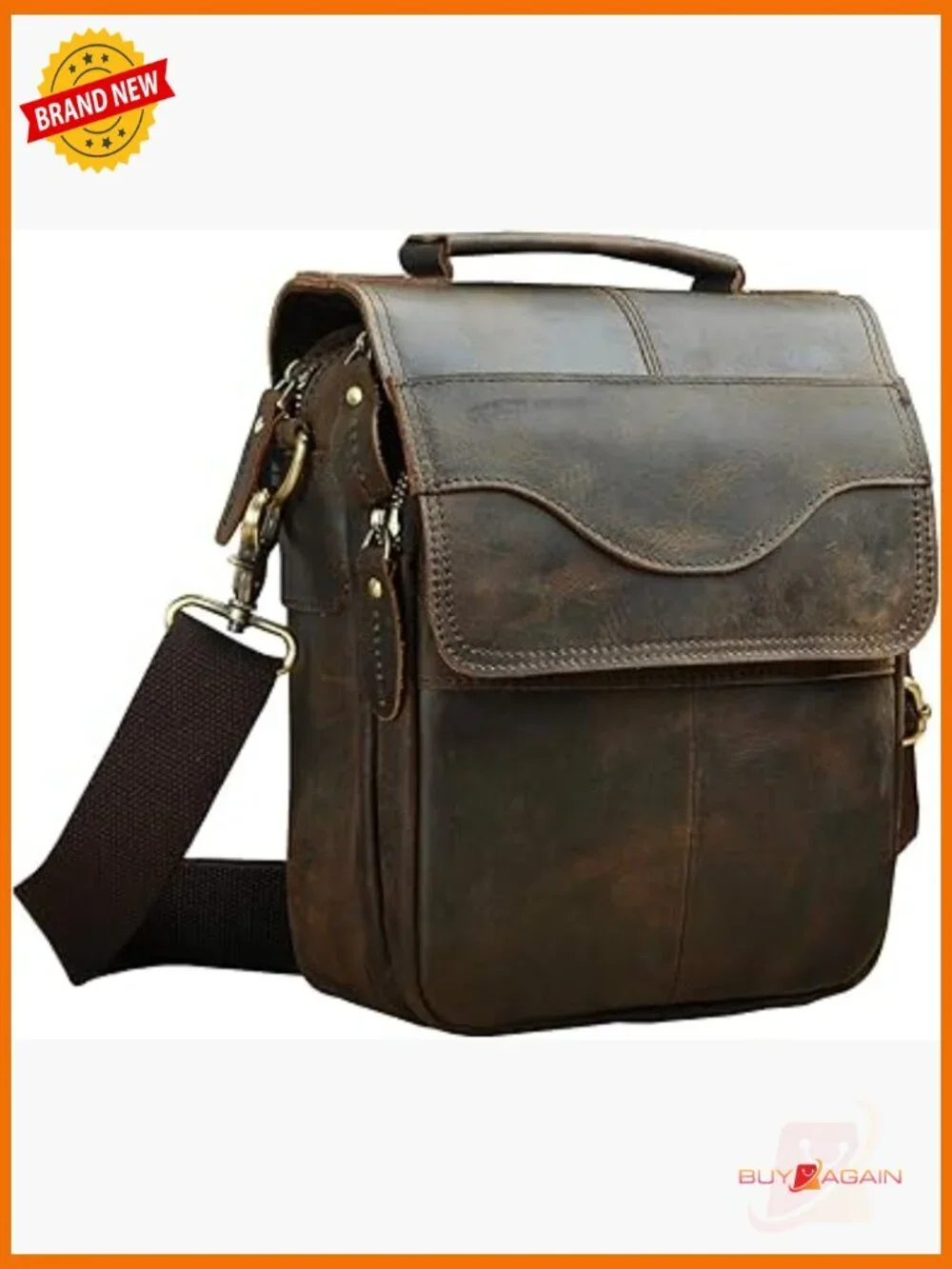 Genuine Leather Small Messenger Crossbody Bag Set with Belt Loops